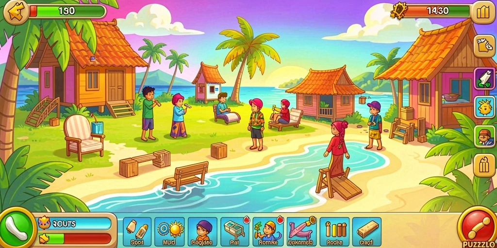 Tampilan awal game dengan antarmuka yang intuitif.